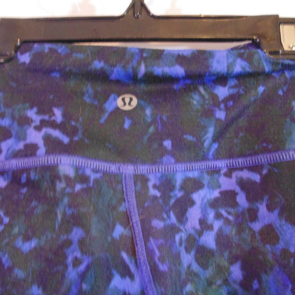 Lululemon Wunder Under Crop II Full-On Luon Floral Sport Backdrop Iris Flower 6 - Picture 4 of 6